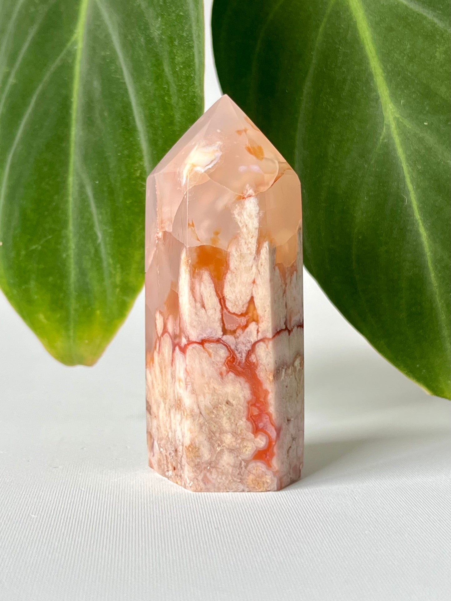 Flower Agate with Carnelian Point