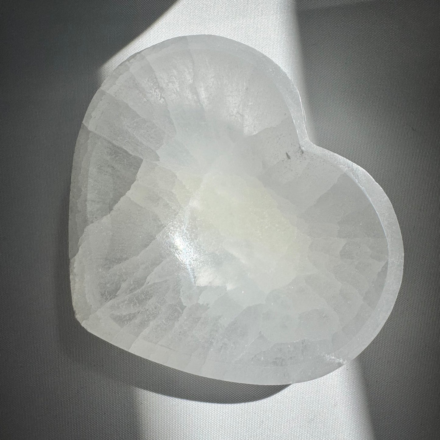 Selenite Heart Dish Large