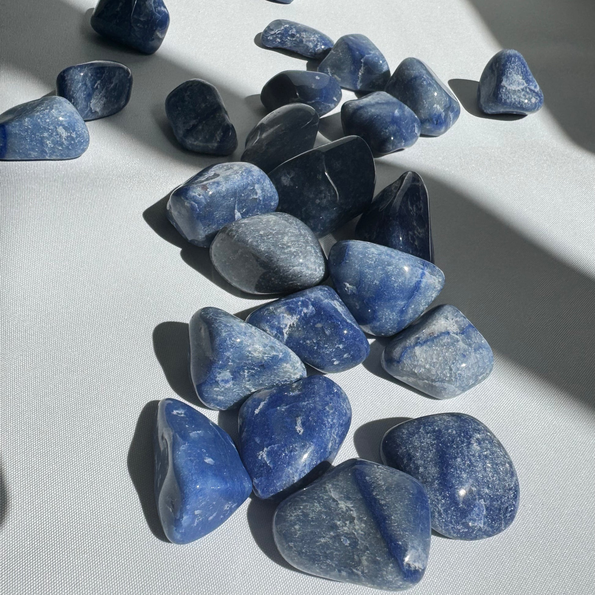 Blue Quartz Tumble Stones - Healing Crystals NZ 
