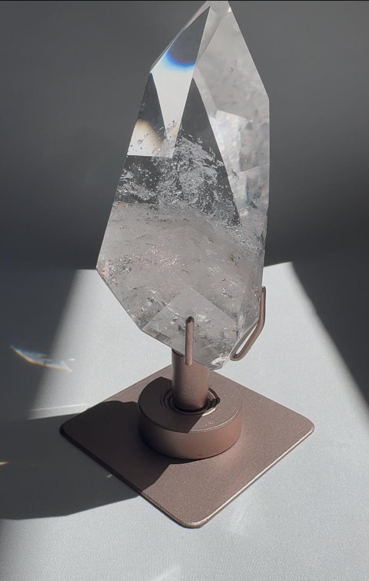 Polished Lemurian Quartz –On Rotating Stand