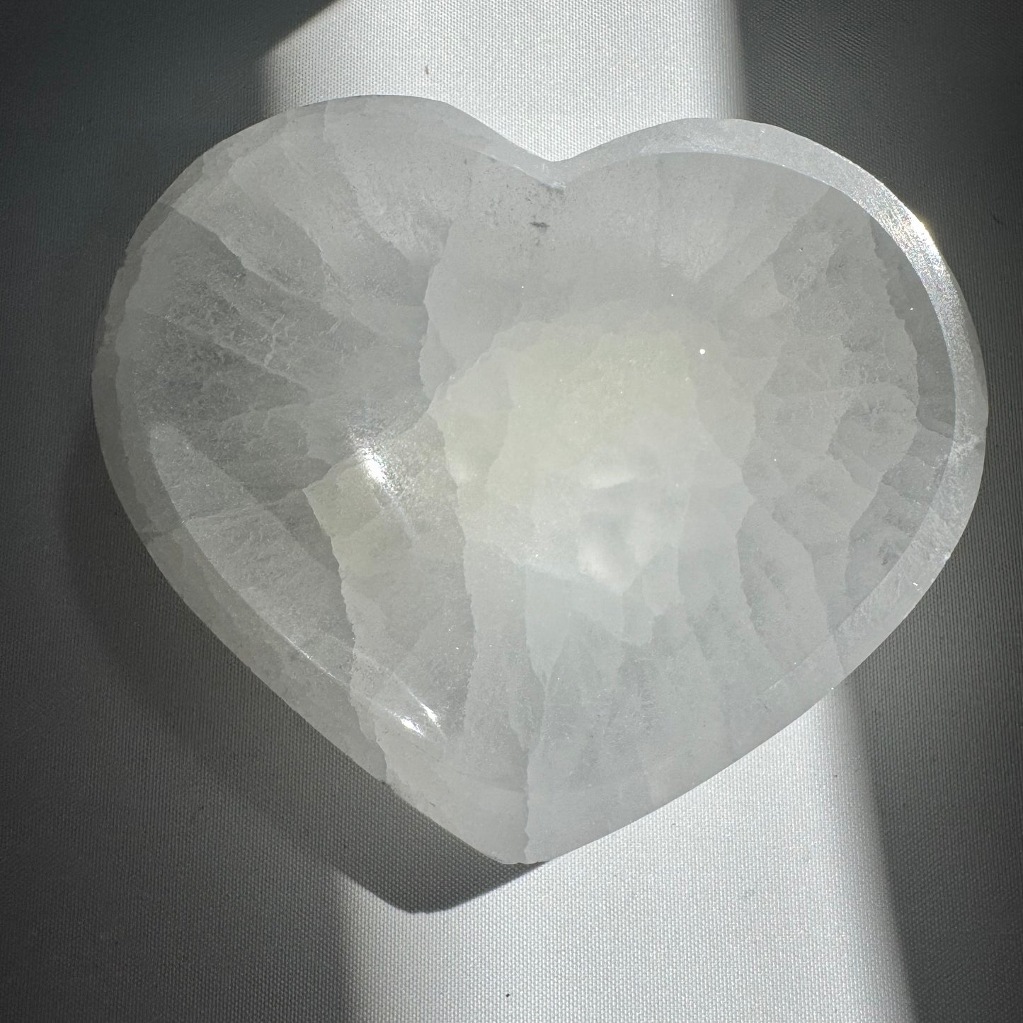 Selenite Heart Dish Large
