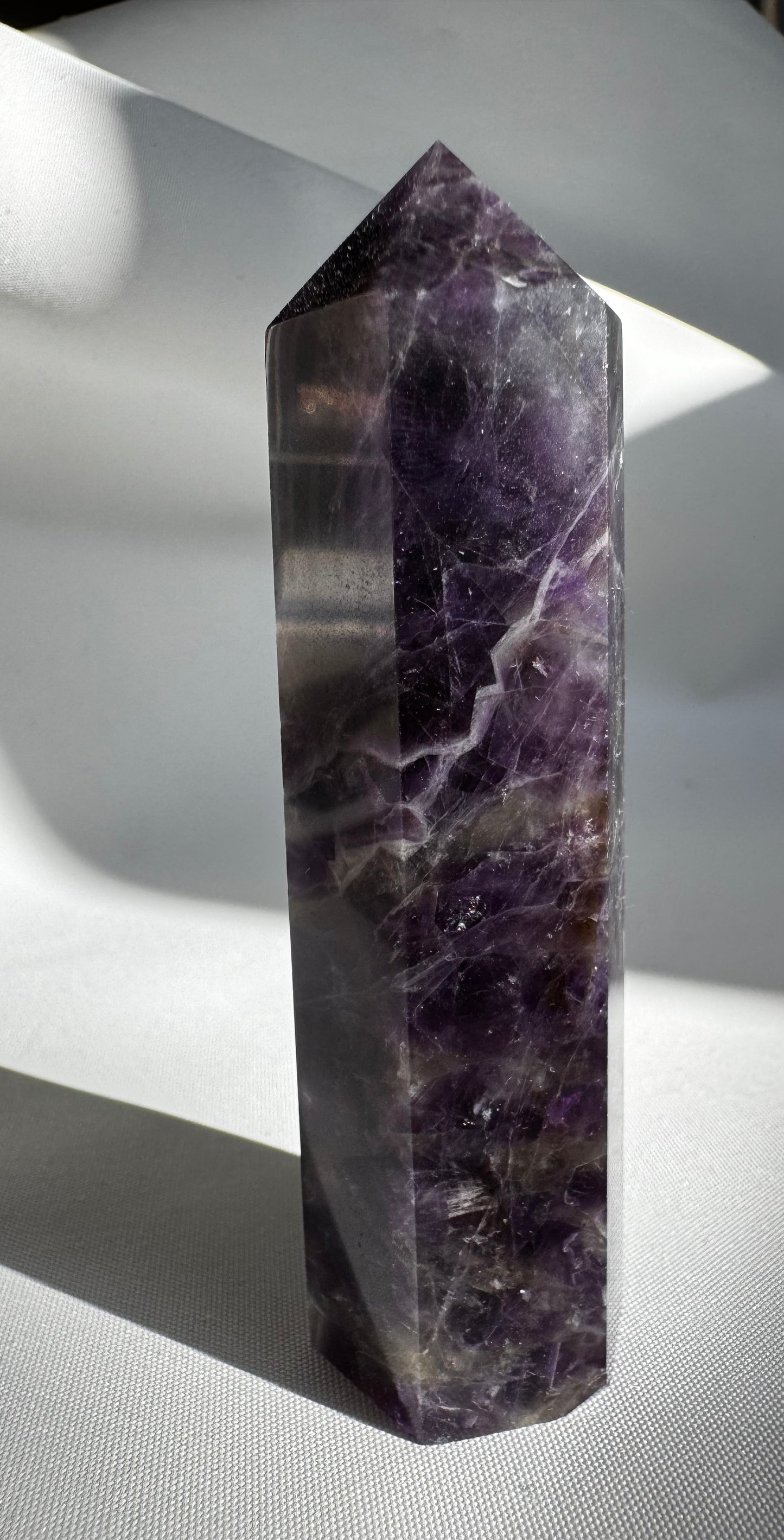 Single large Chevron Amethyst Crystal Generator Point 