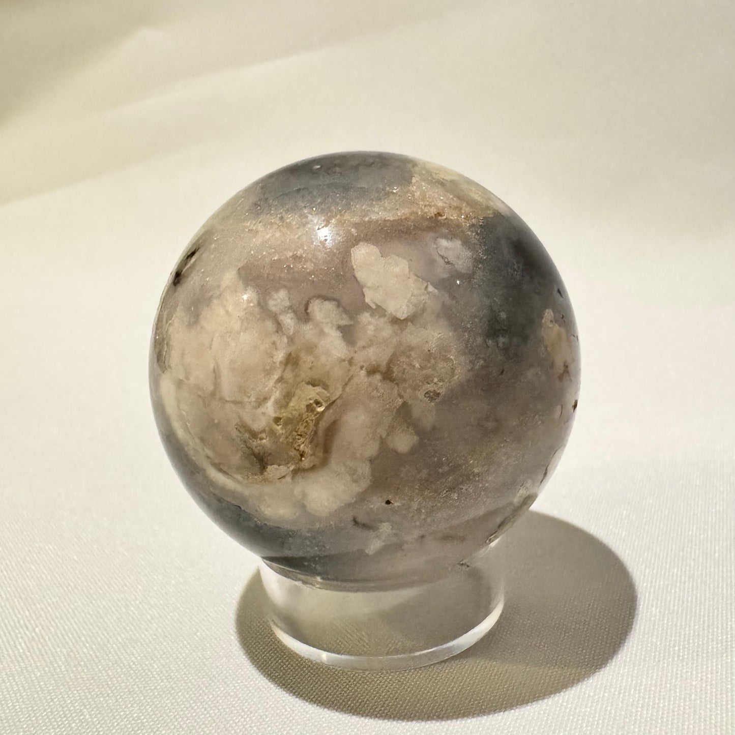 Black Flower Agate Sphere