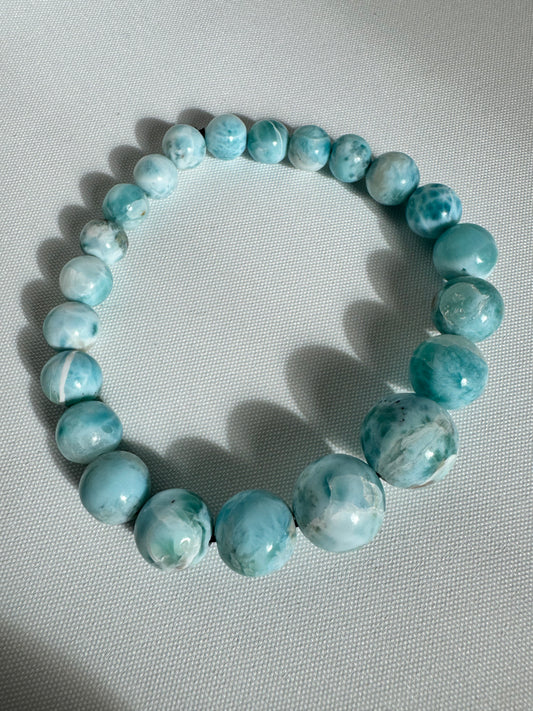 Unique Genuine Larimar Crystal Bracelet From The Dominican Republic