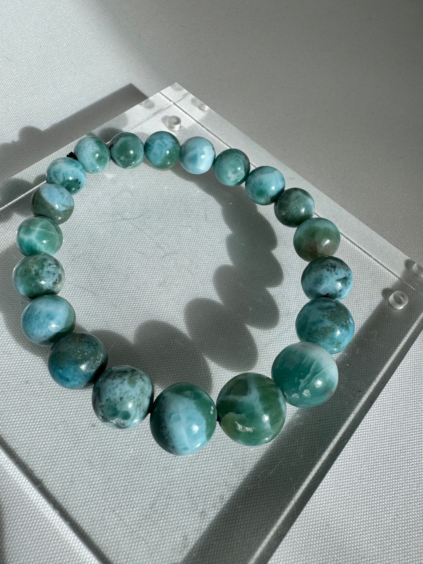 Unique Genuine Larimar Crystal Bracelet From The Dominican Republic