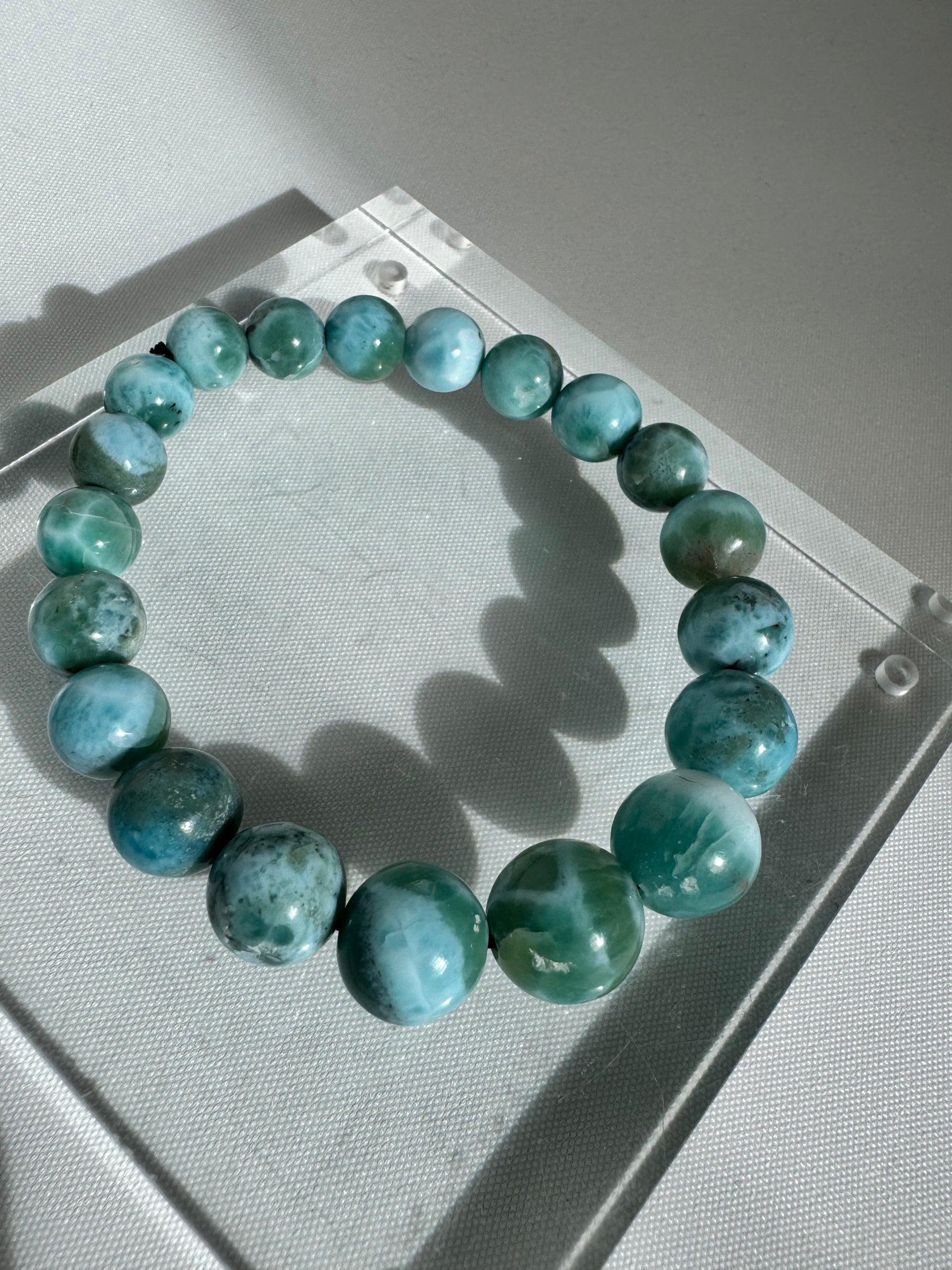 Unique Genuine Larimar Crystal Bracelet From The Dominican Republic