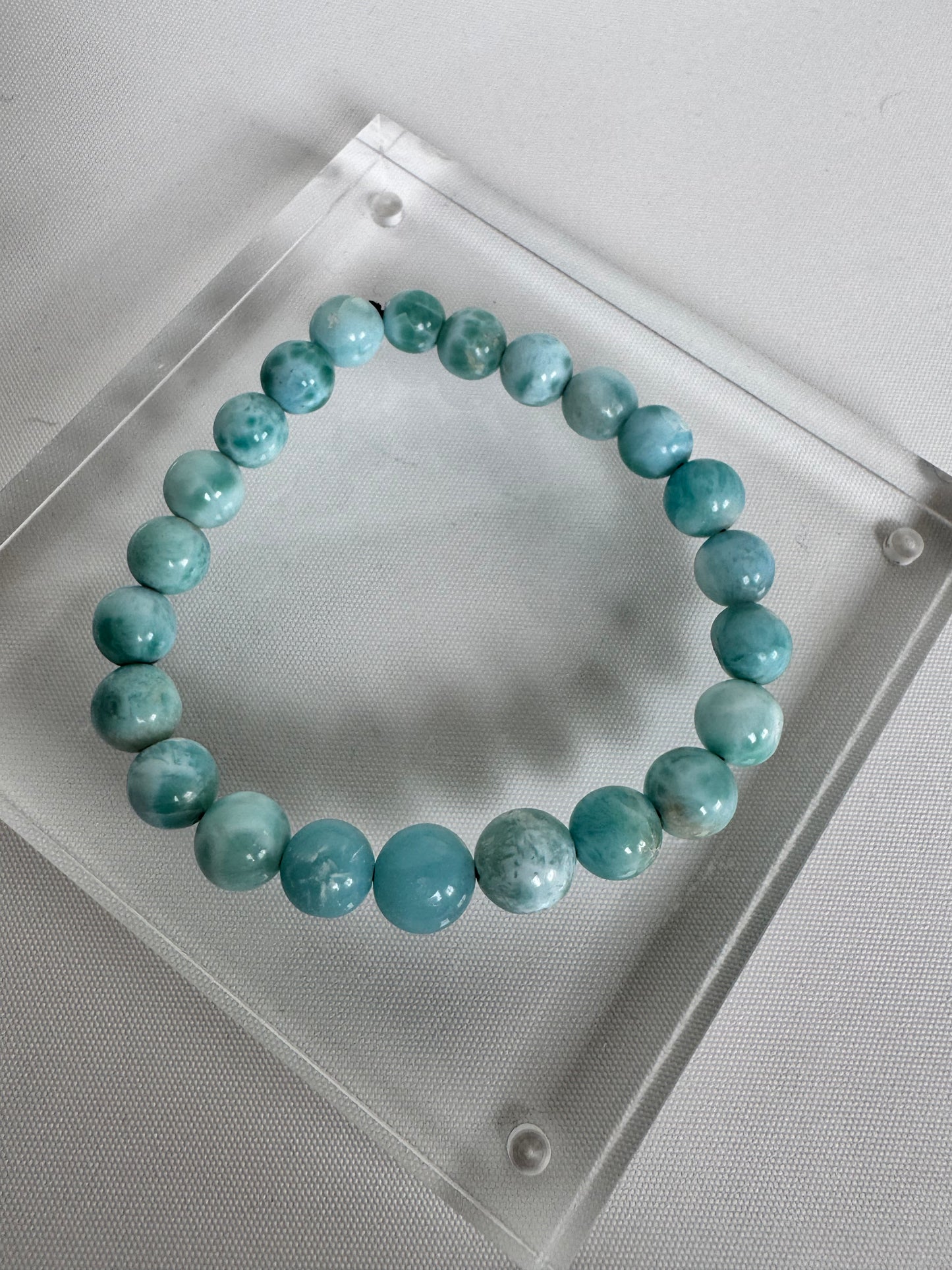 Unique Genuine Larimar Crystal Bracelet From The Dominican Republic