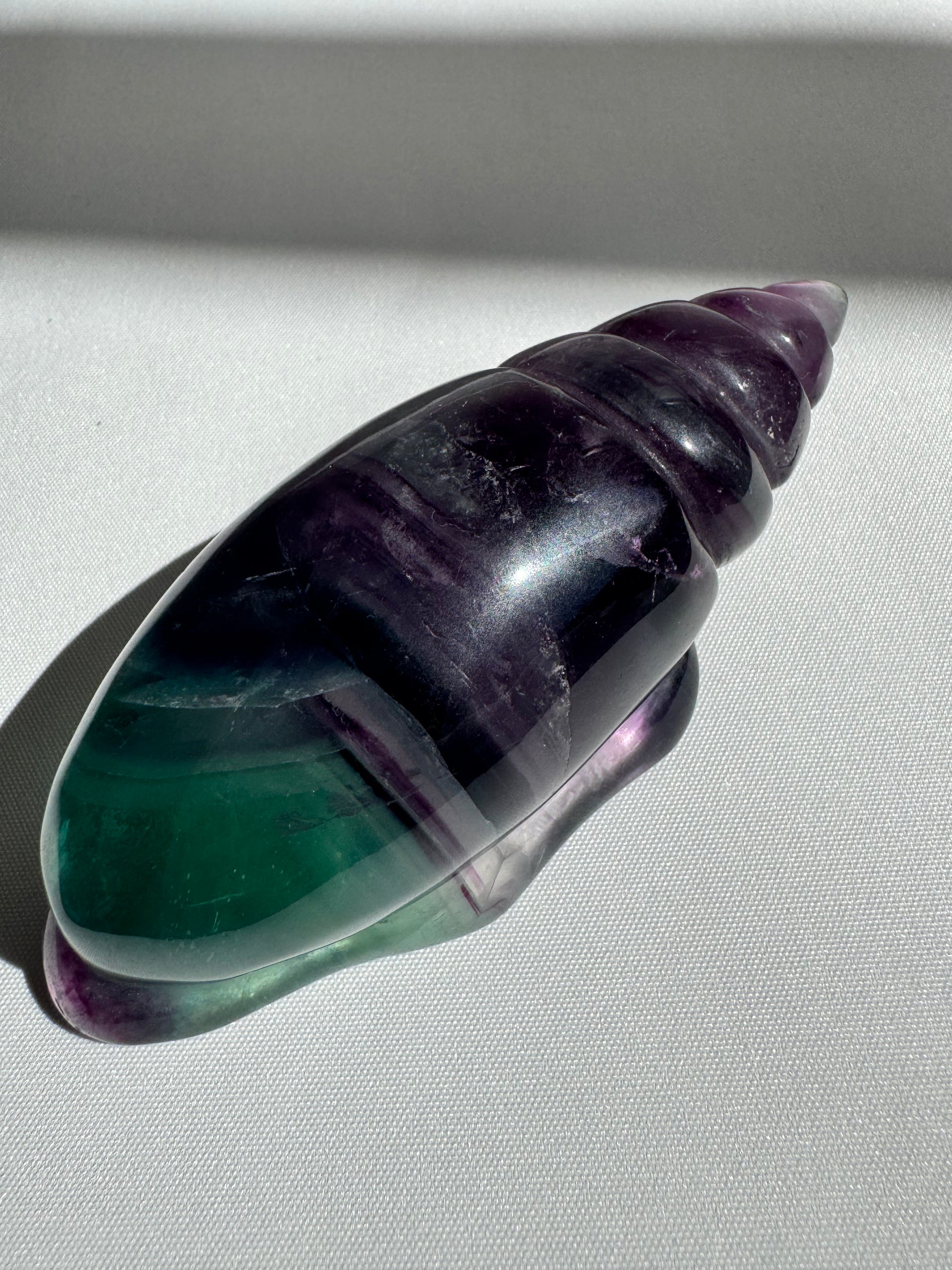 Rainbow Fluorite seashell crystal for calm and clarity | Bespoke Crystals Online NZ