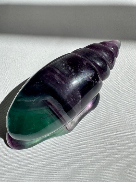Rainbow Fluorite seashell crystal for calm and clarity | Bespoke Crystals Online NZ