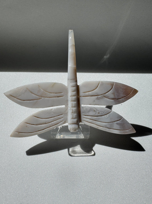 Snow Agate Crystal Dragonfly