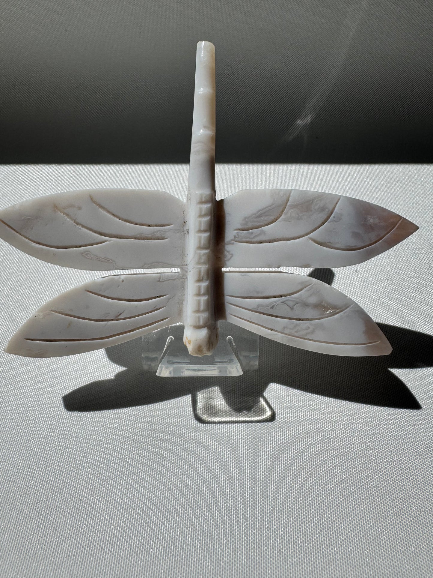 Snow Agate Crystal Dragonfly