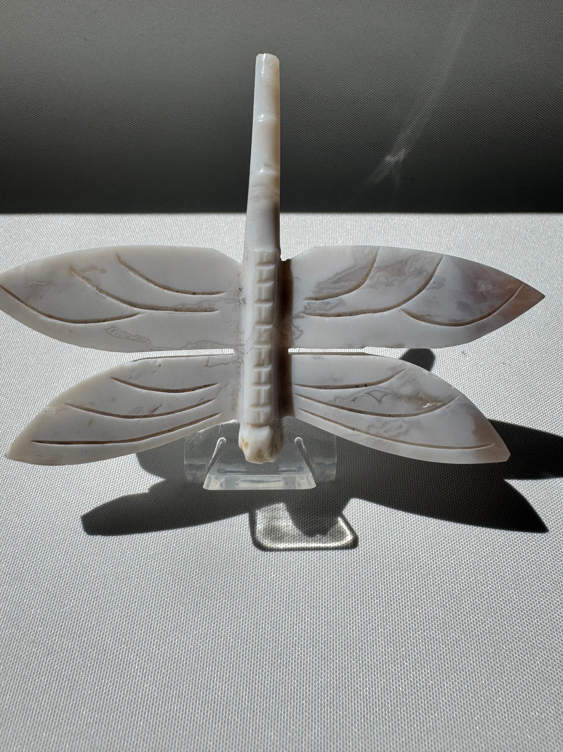 Snow Agate Crystal Dragonfly