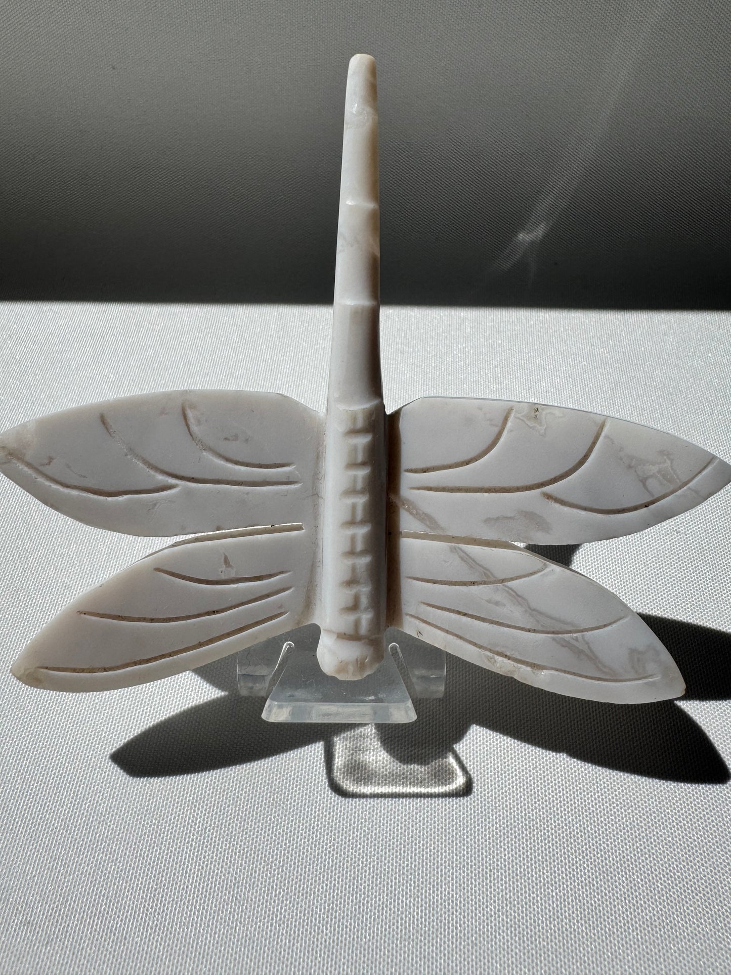 Snow Agate Crystal Dragonfly