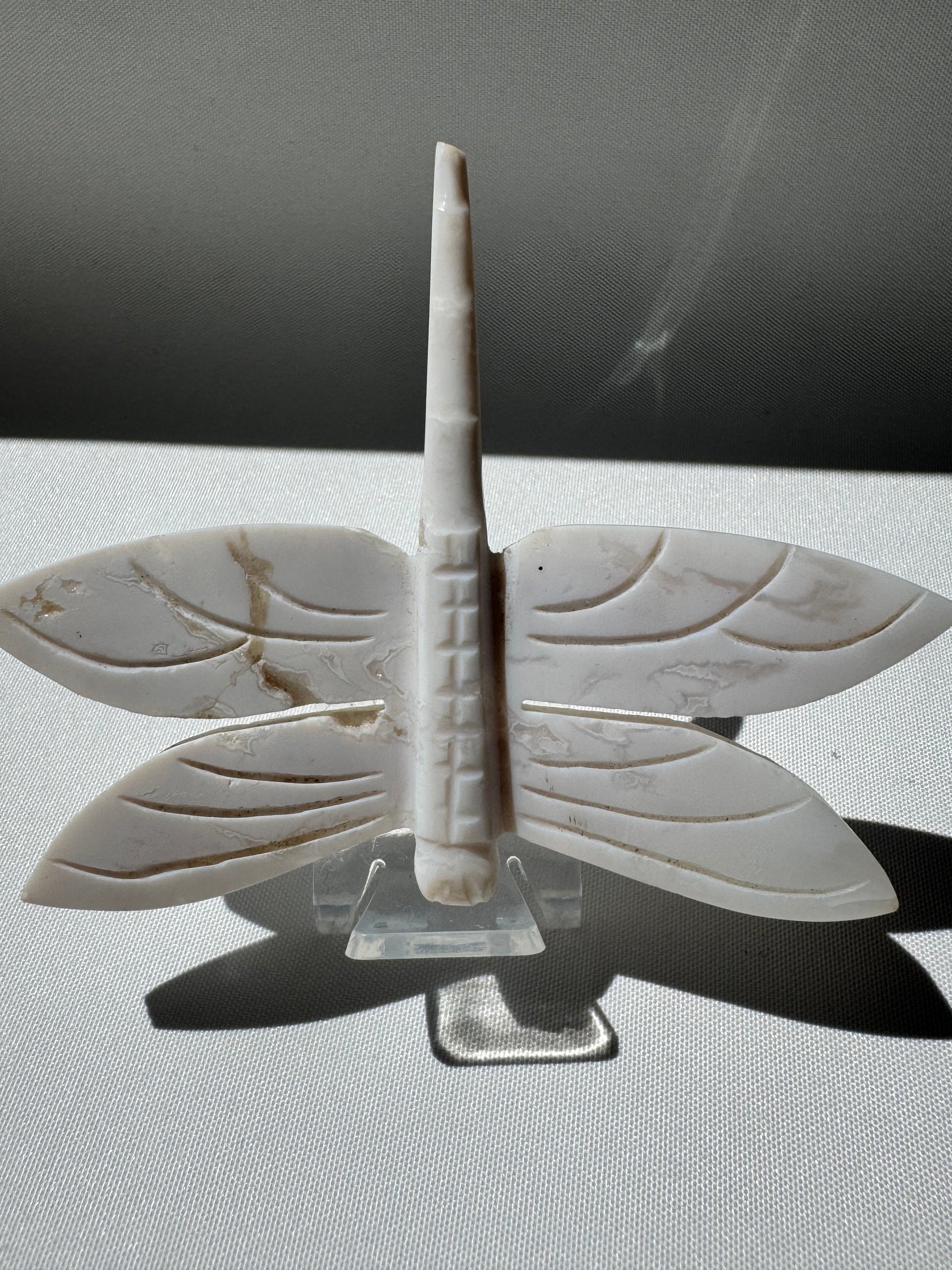 Snow Agate Crystal Dragonfly