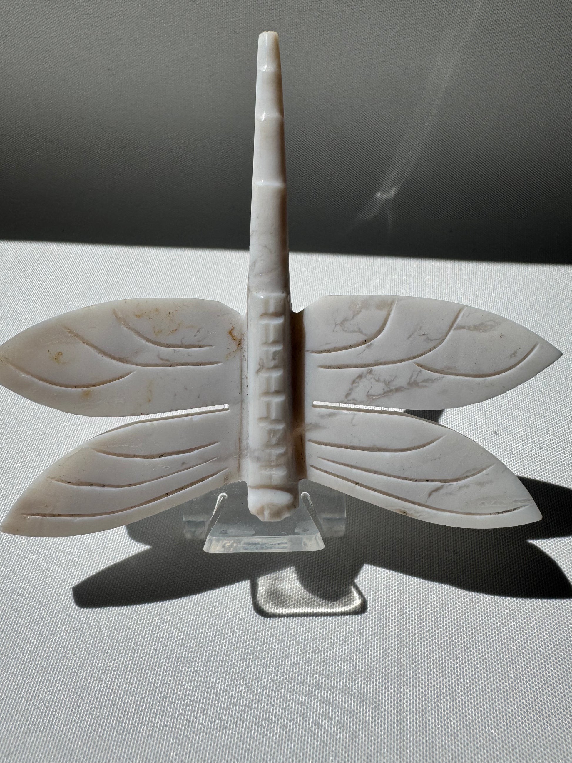 Snow Agate Crystal Dragonfly