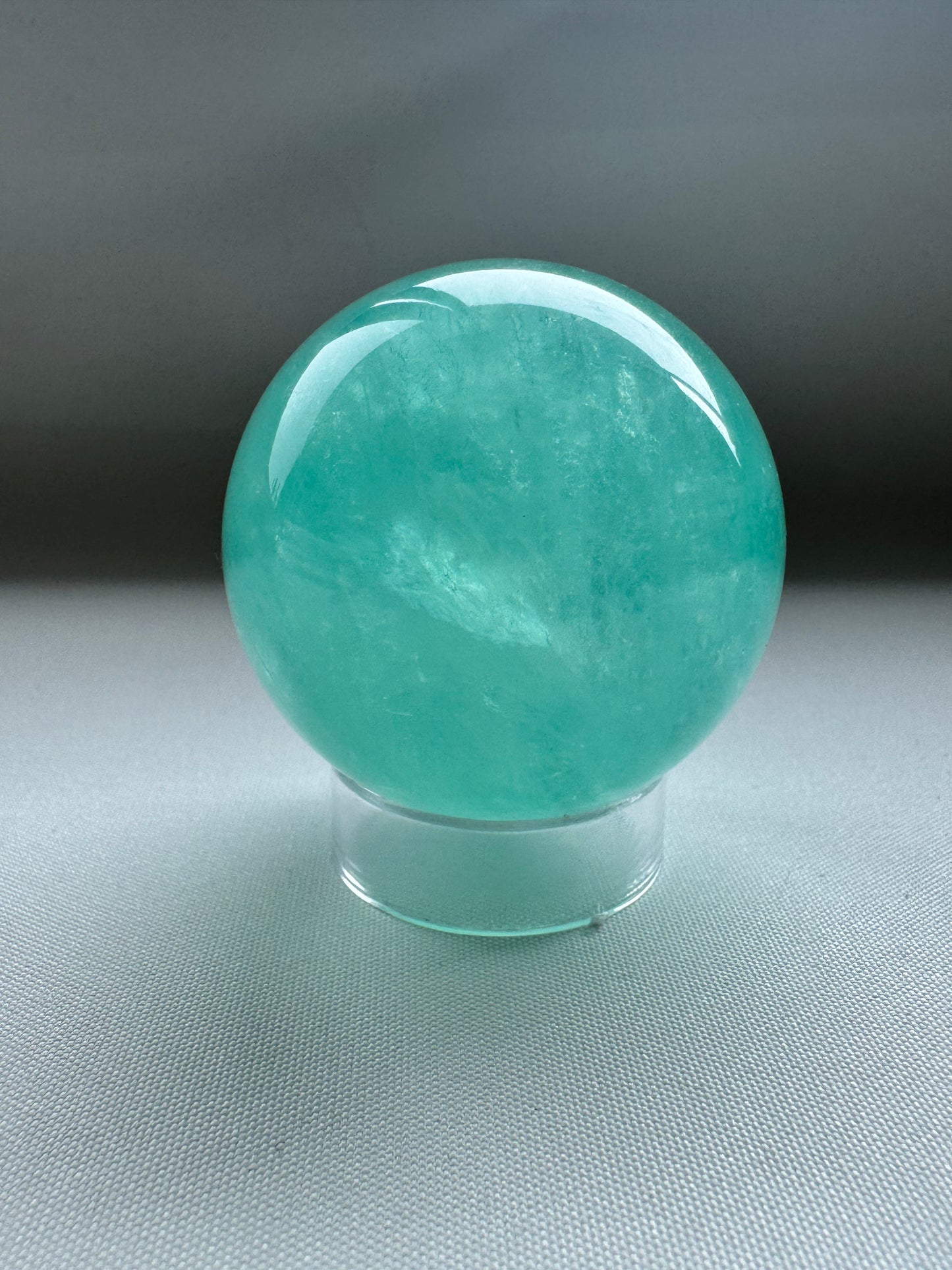 Green Fluorite Sphere with Rainbows