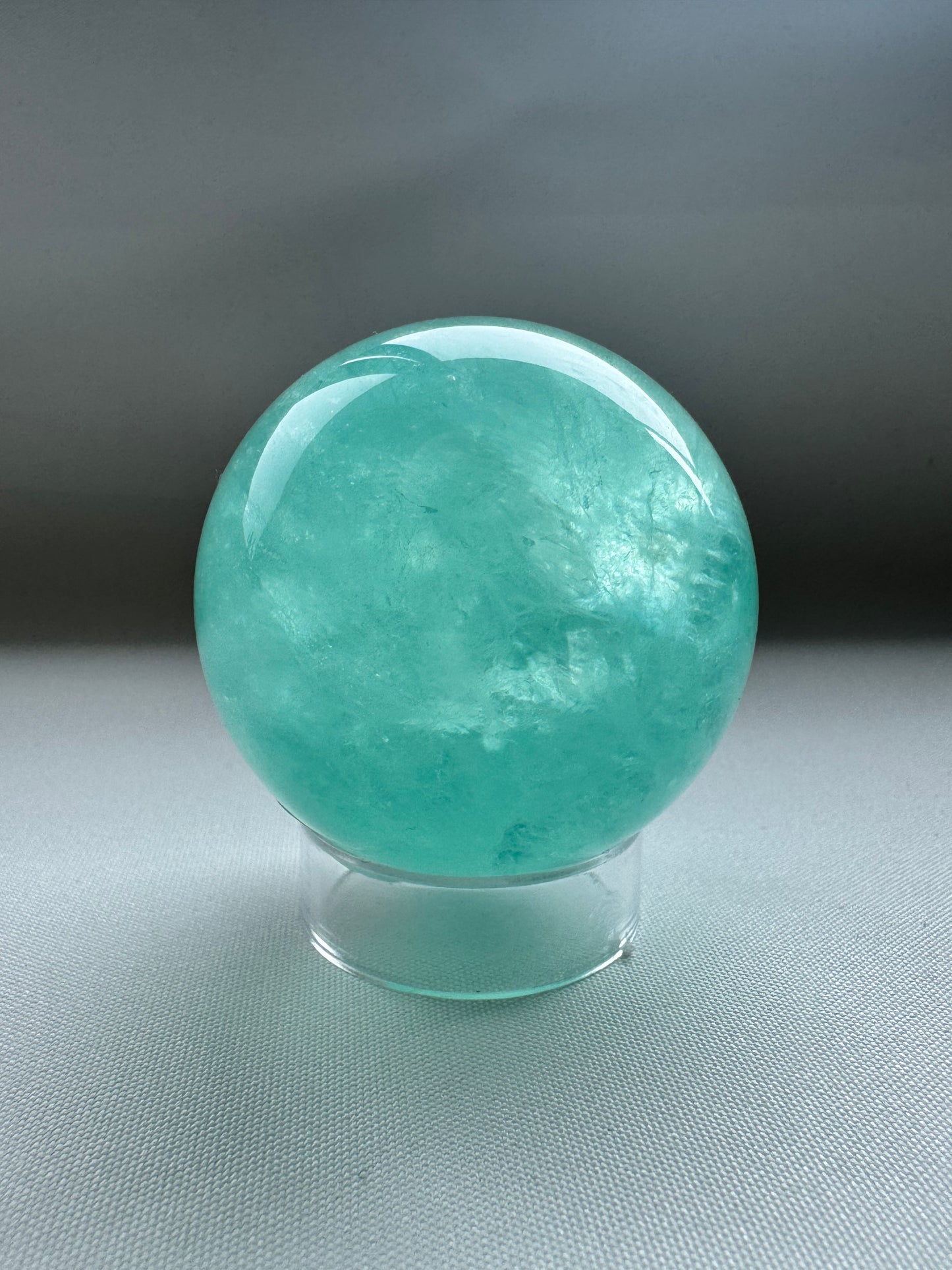 Green Fluorite Sphere with Rainbows