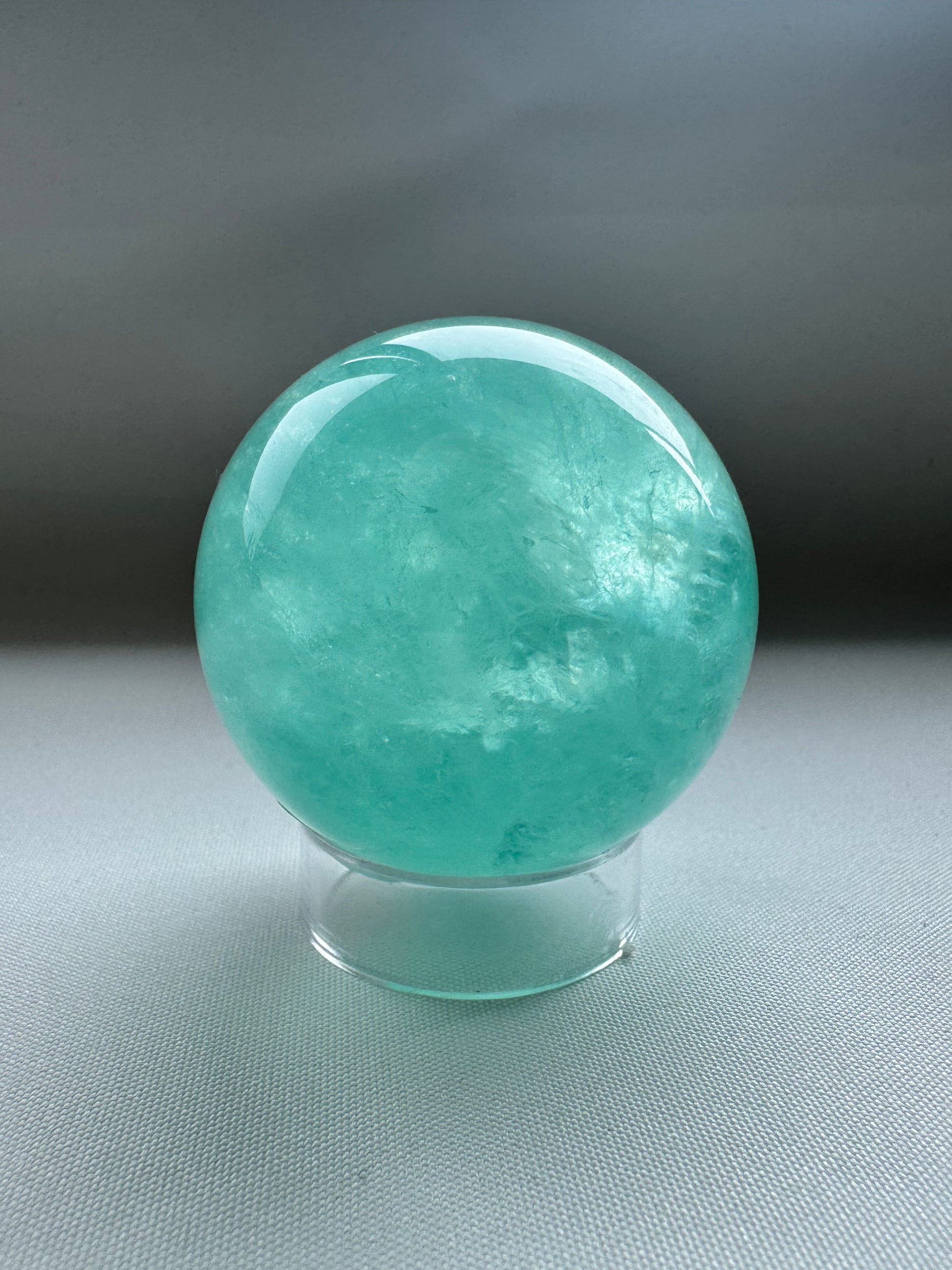 Green Fluorite Sphere with Rainbows