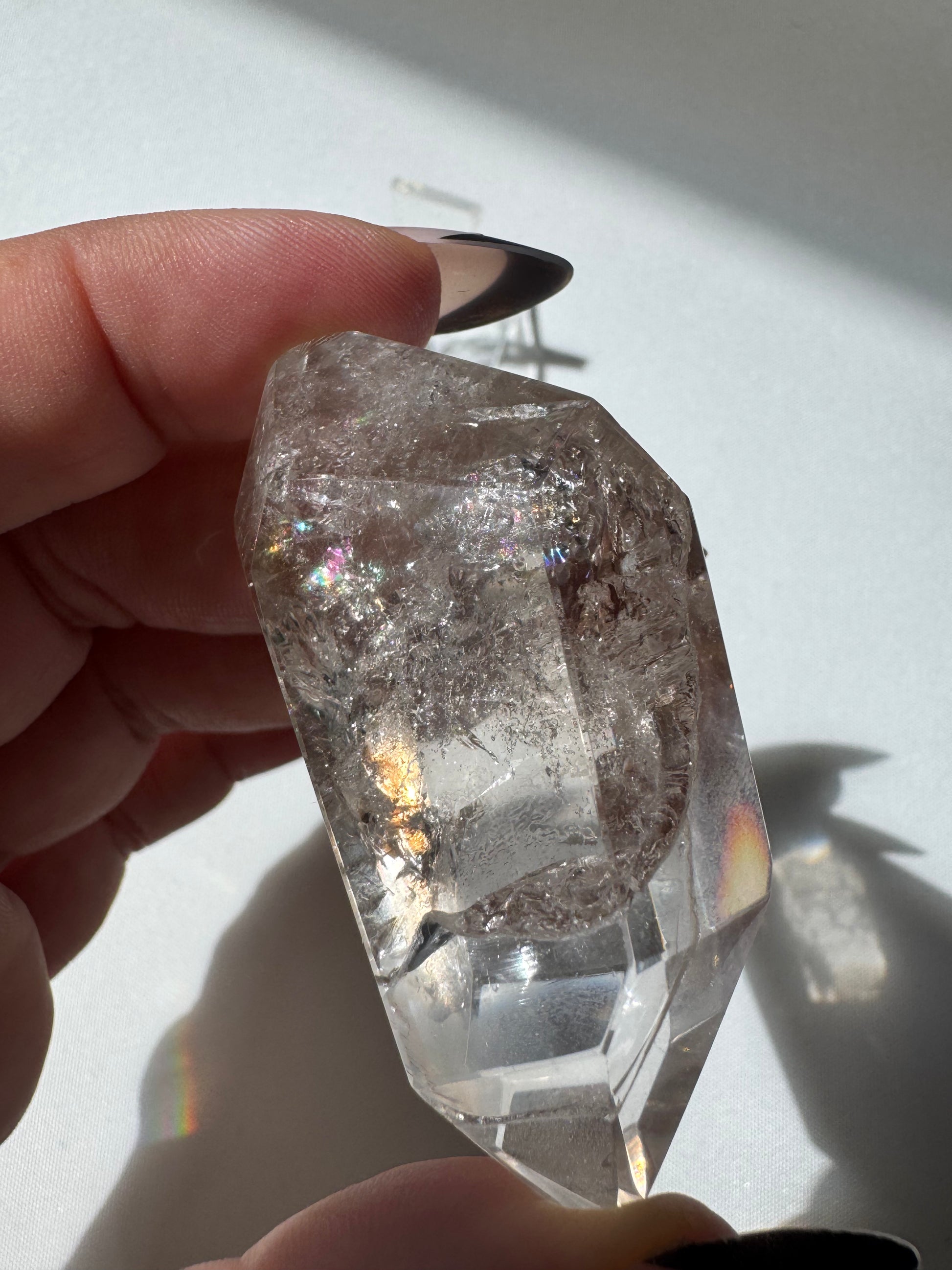 Close-up of transparent Smoky Quartz freeform | Buy crystals online nz