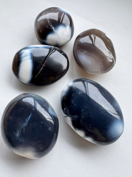 Orca Agate Crystal Palmstones