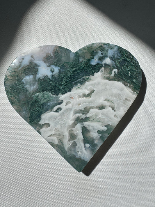 Druze Moss Agate Heart