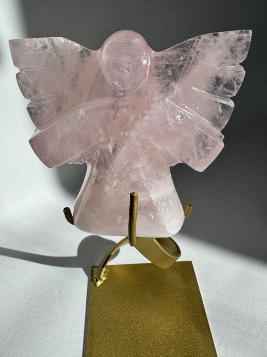 High Quality Brazilian Rose Quartz Angel | Crystals NZ