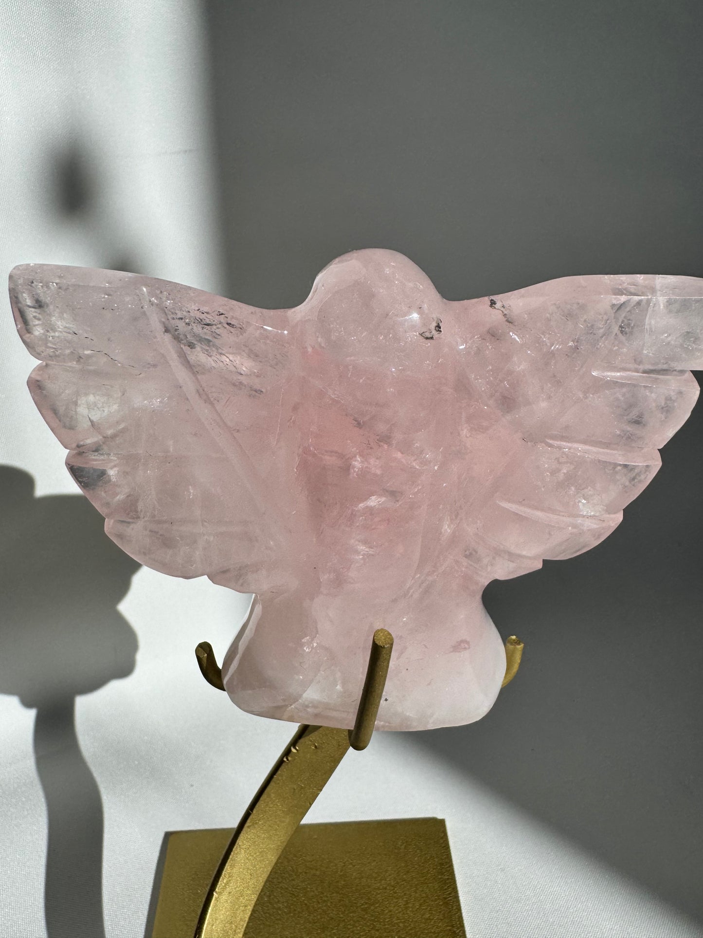 Hand Carved High Quality Rose Quartz Angel | online crystal shops NZ
