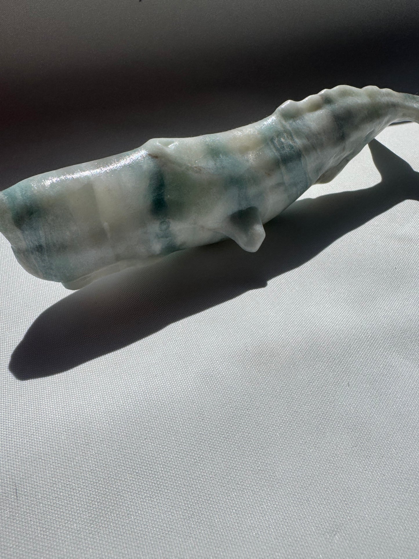 Amazonite Whale Carving