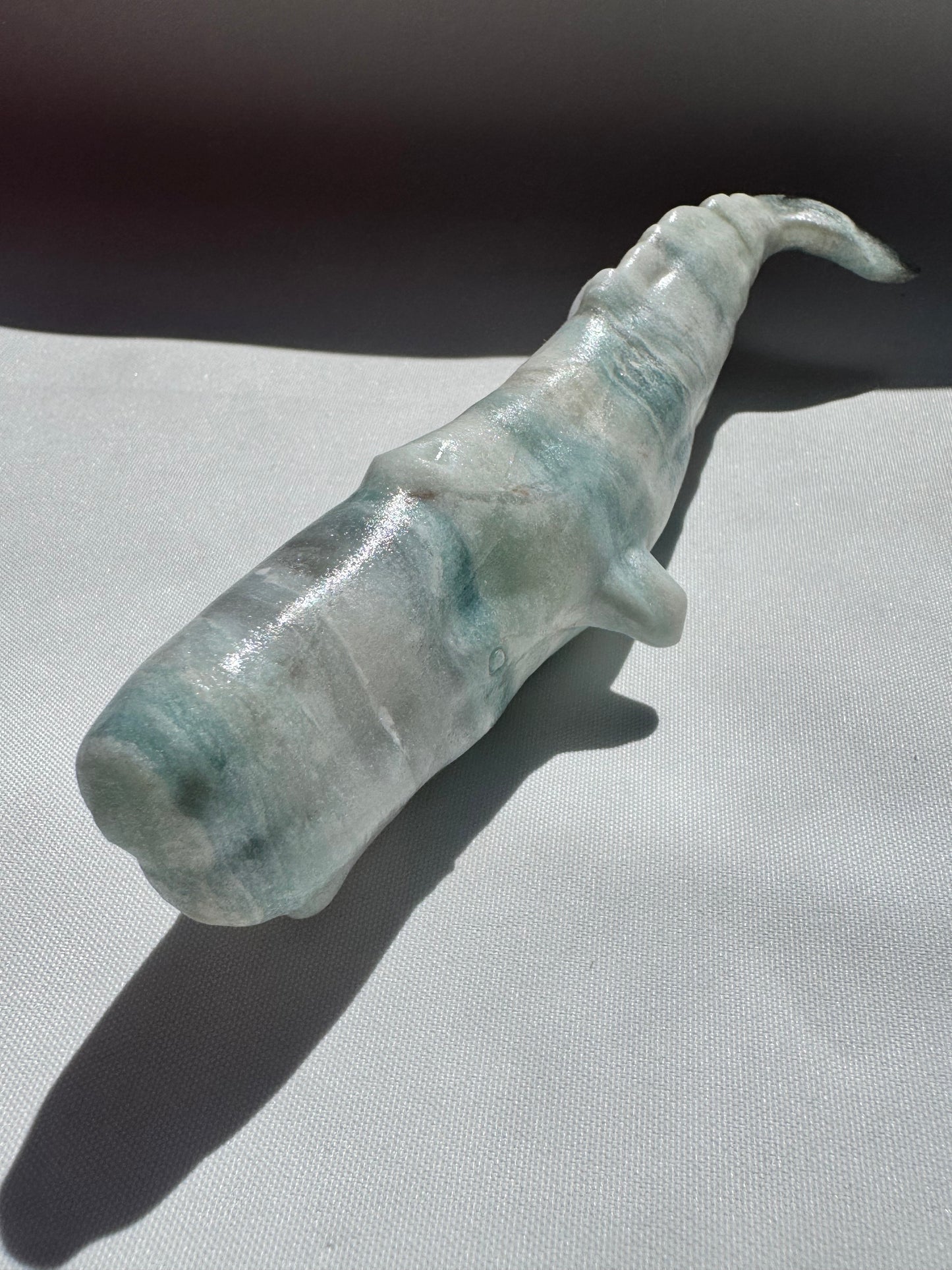 Amazonite Whale Carving