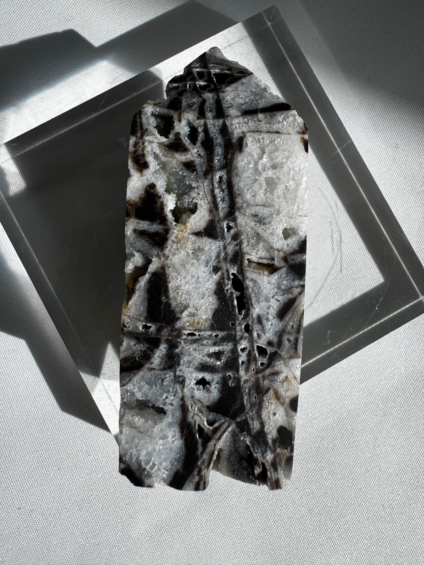 Polished Sphalerite Druze Tower #1 featuring natural druzy textures | Bespoke Crystals