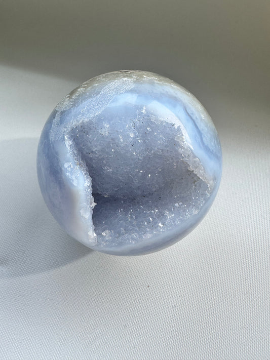 Discover Blue Lace Agate Druzy Spheres for Tranquil Energy