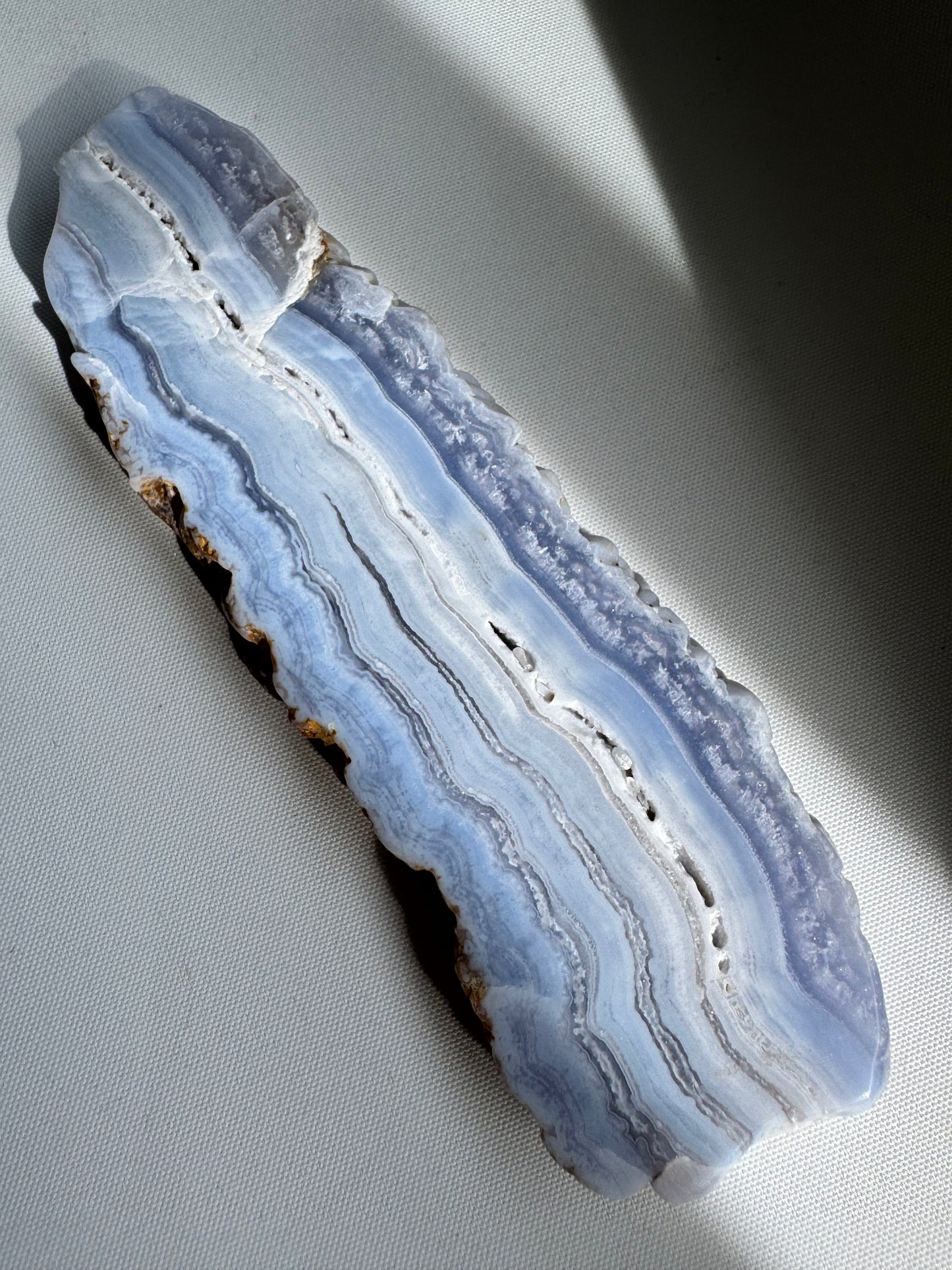 Blue Lace Agate Slab for Calm Communication and Inner Peace