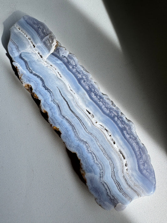 Blue Lace Agate Slab for Calm Communication and Inner Peace