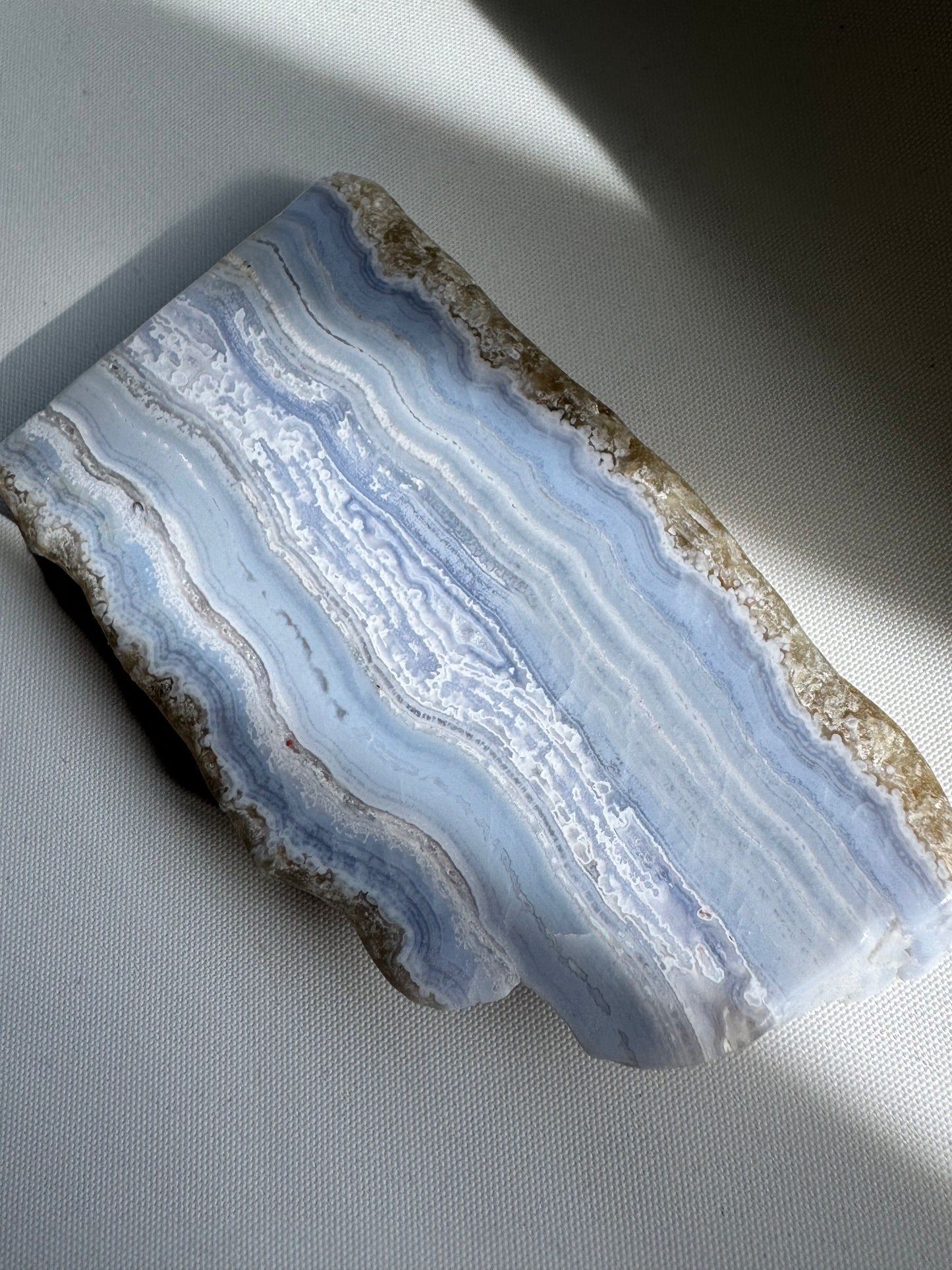 Blue Lace Agate Slab for Calm Communication and Inner Peace