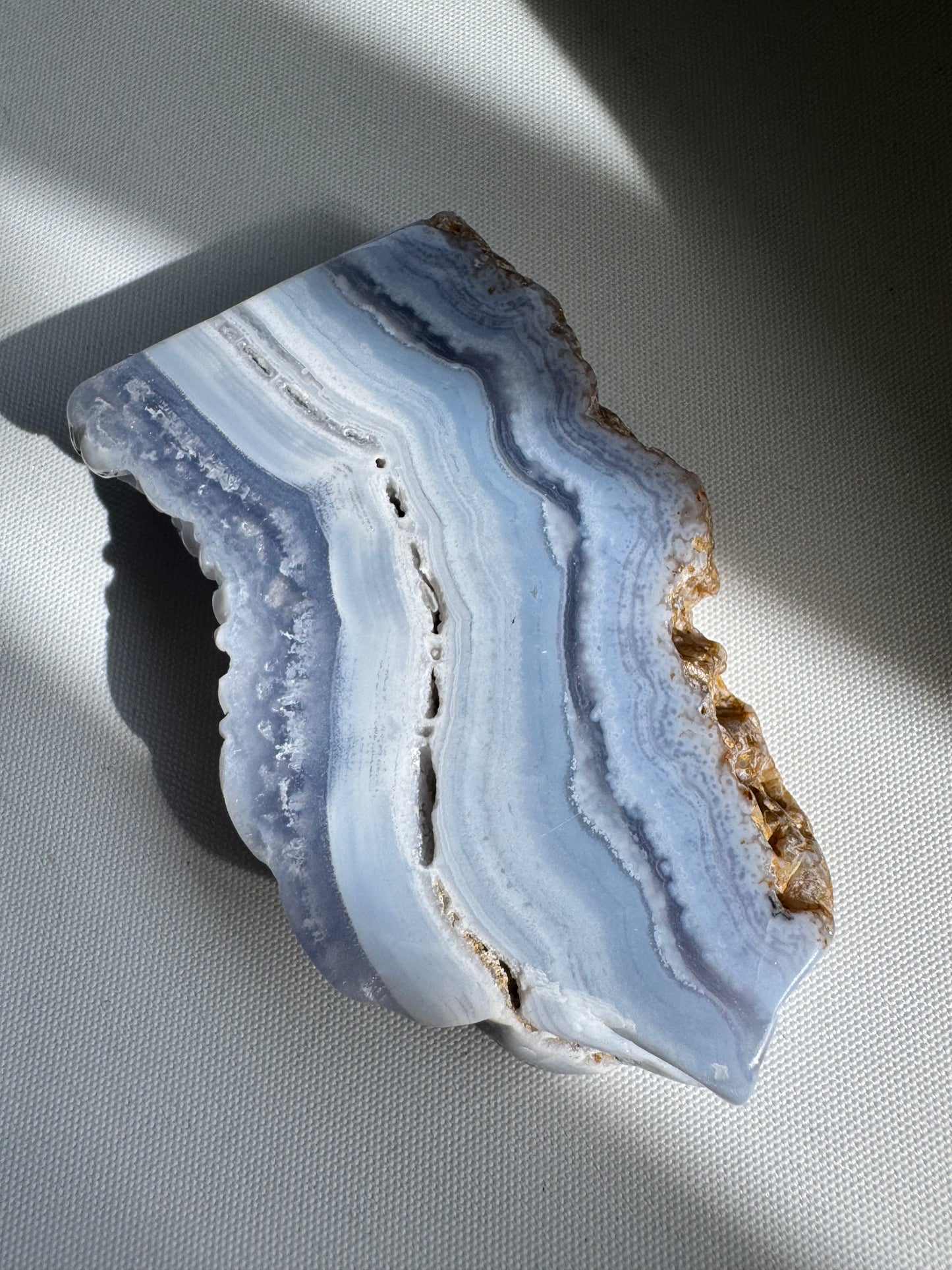 Blue Lace Agate Slab for Calm Communication and Inner Peace