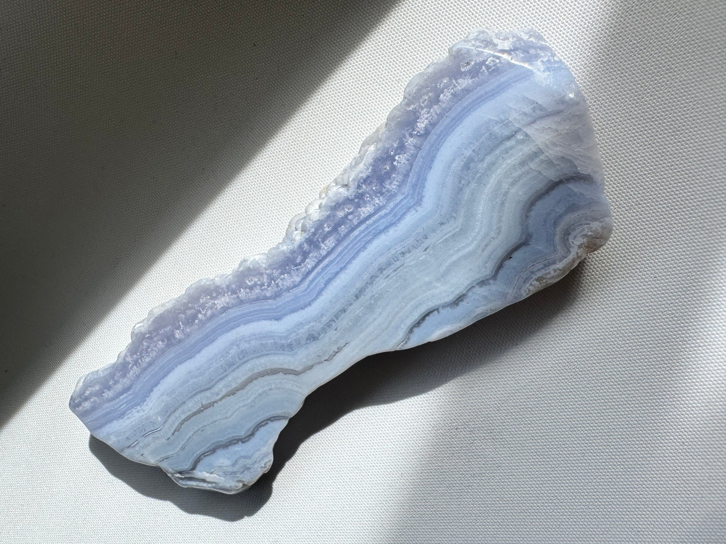 Blue Lace Agate Slab for Calm Communication and Inner Peace