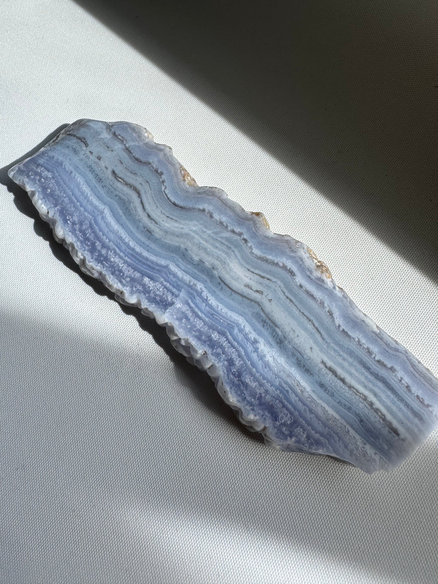 Blue Lace Agate Slab for Calm Communication and Inner Peace