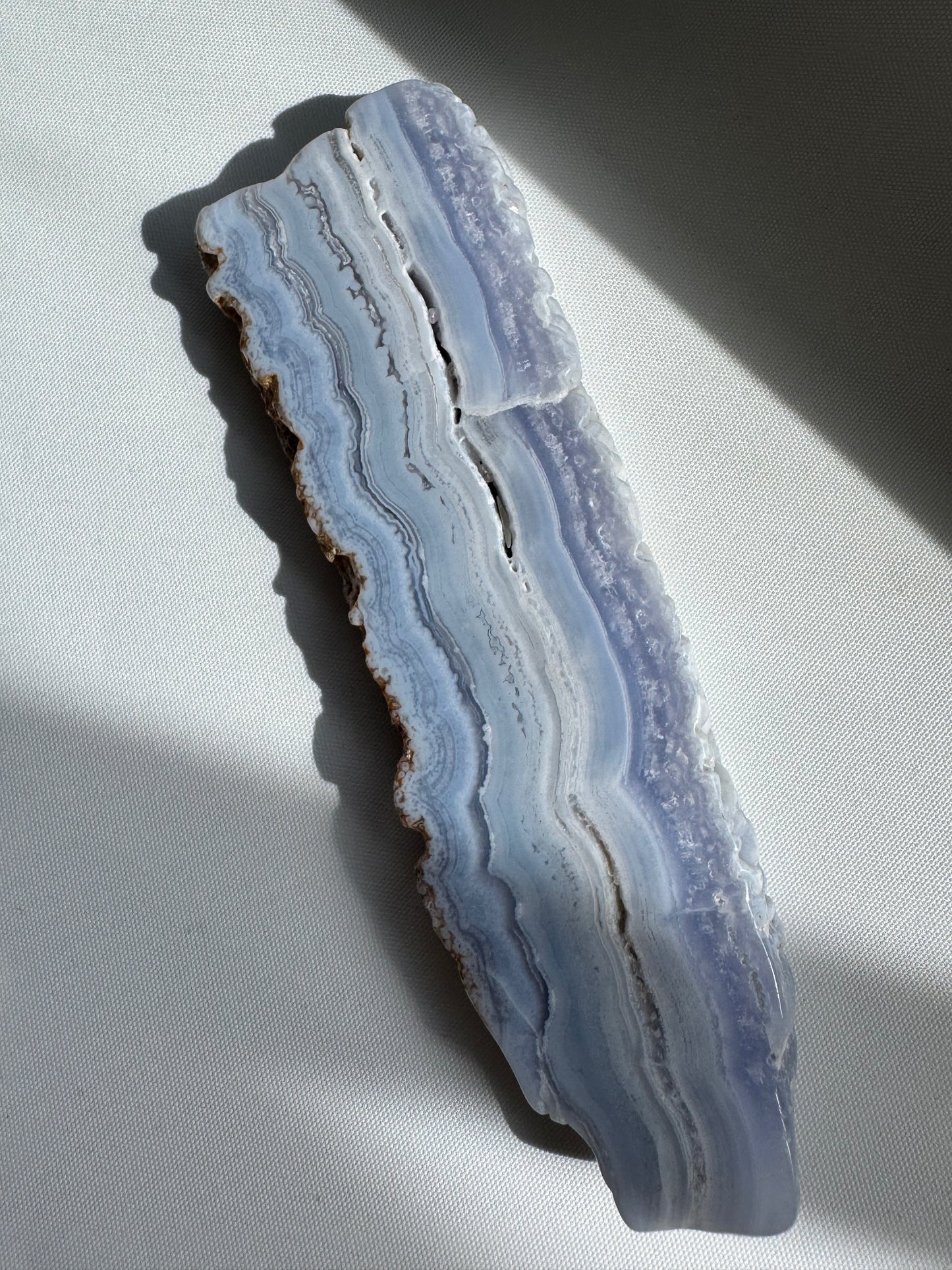 Blue Lace Agate Slab for Calm Communication and Inner Peace
