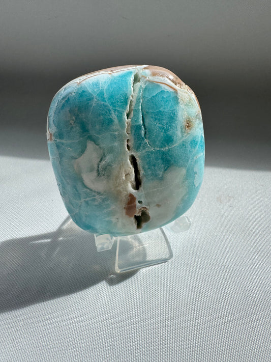 Blue Aragonite Crystal Palm Stone | Bespoke Crystals