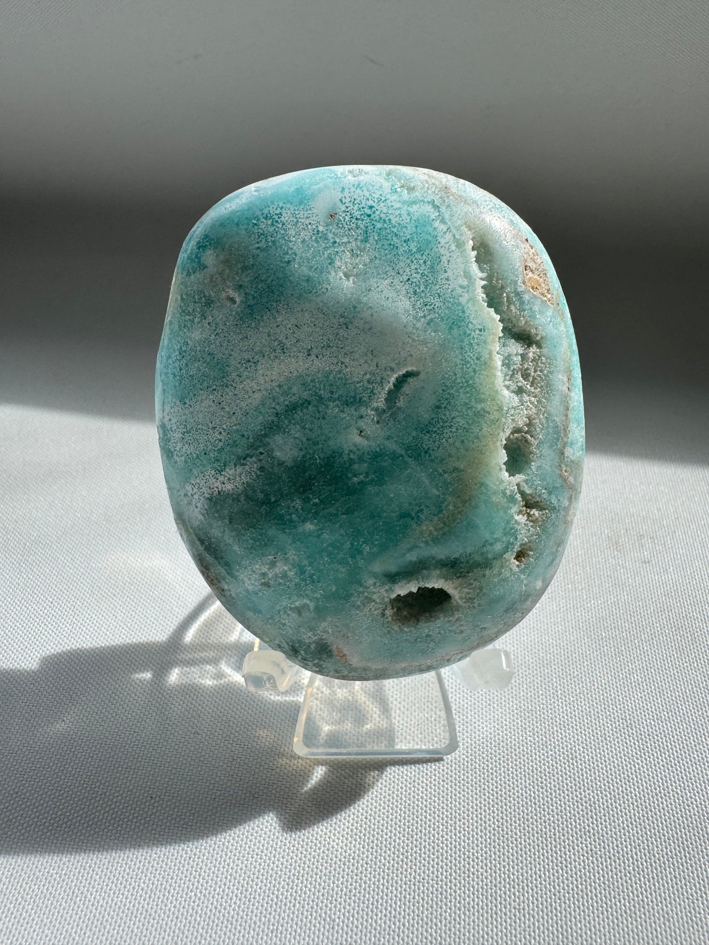 Blue Aragonite Crystal Palm Stone | Bespoke Crystals