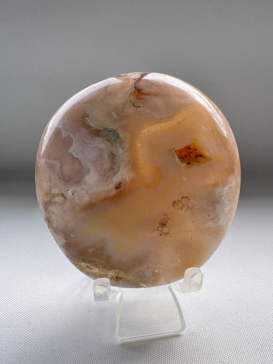 Flower Agate Crystal Palm Stone | Bespoke Crystals