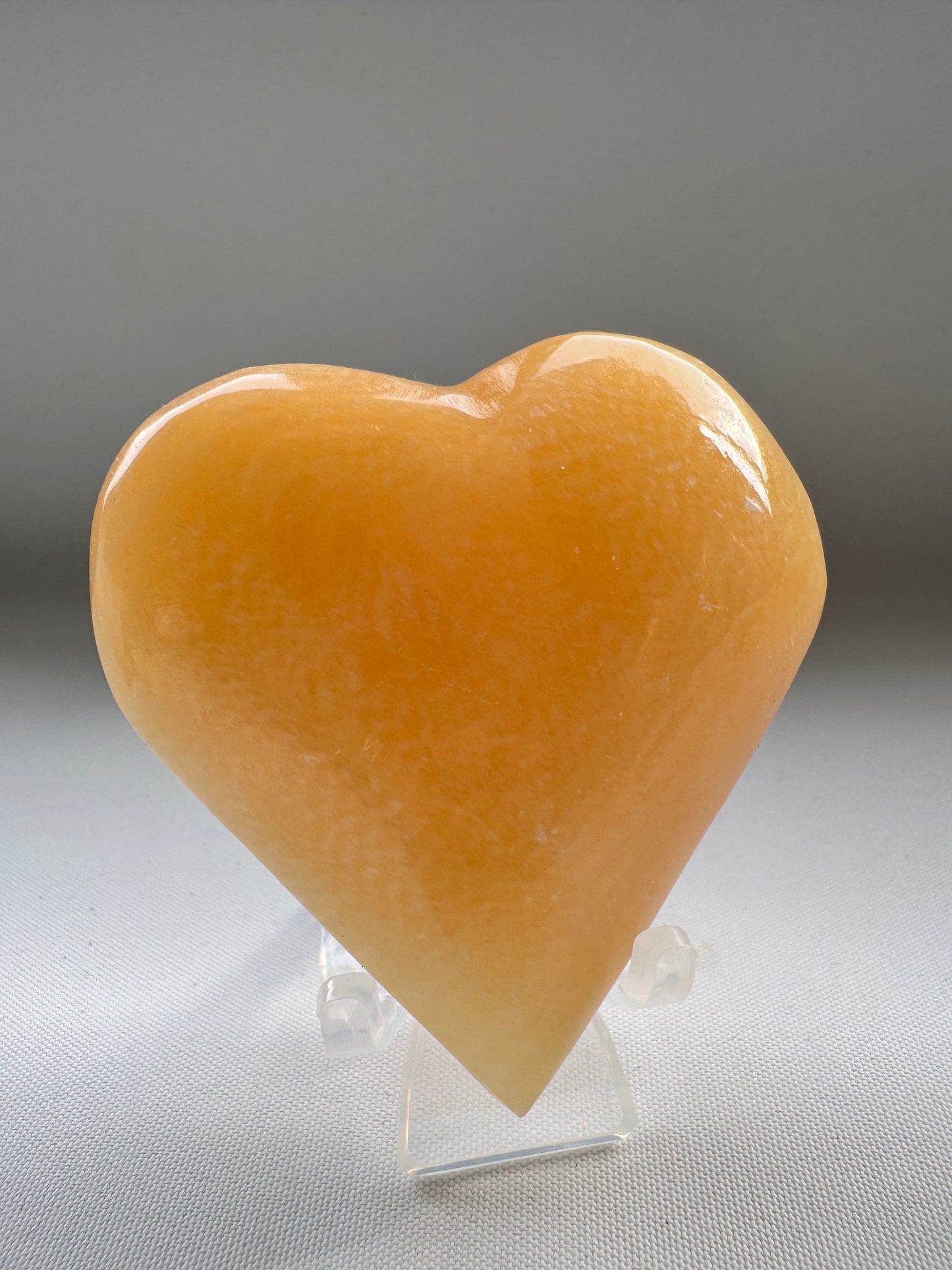 Orange Calcite Crystal Heart with Stand | Bespoke Crystals