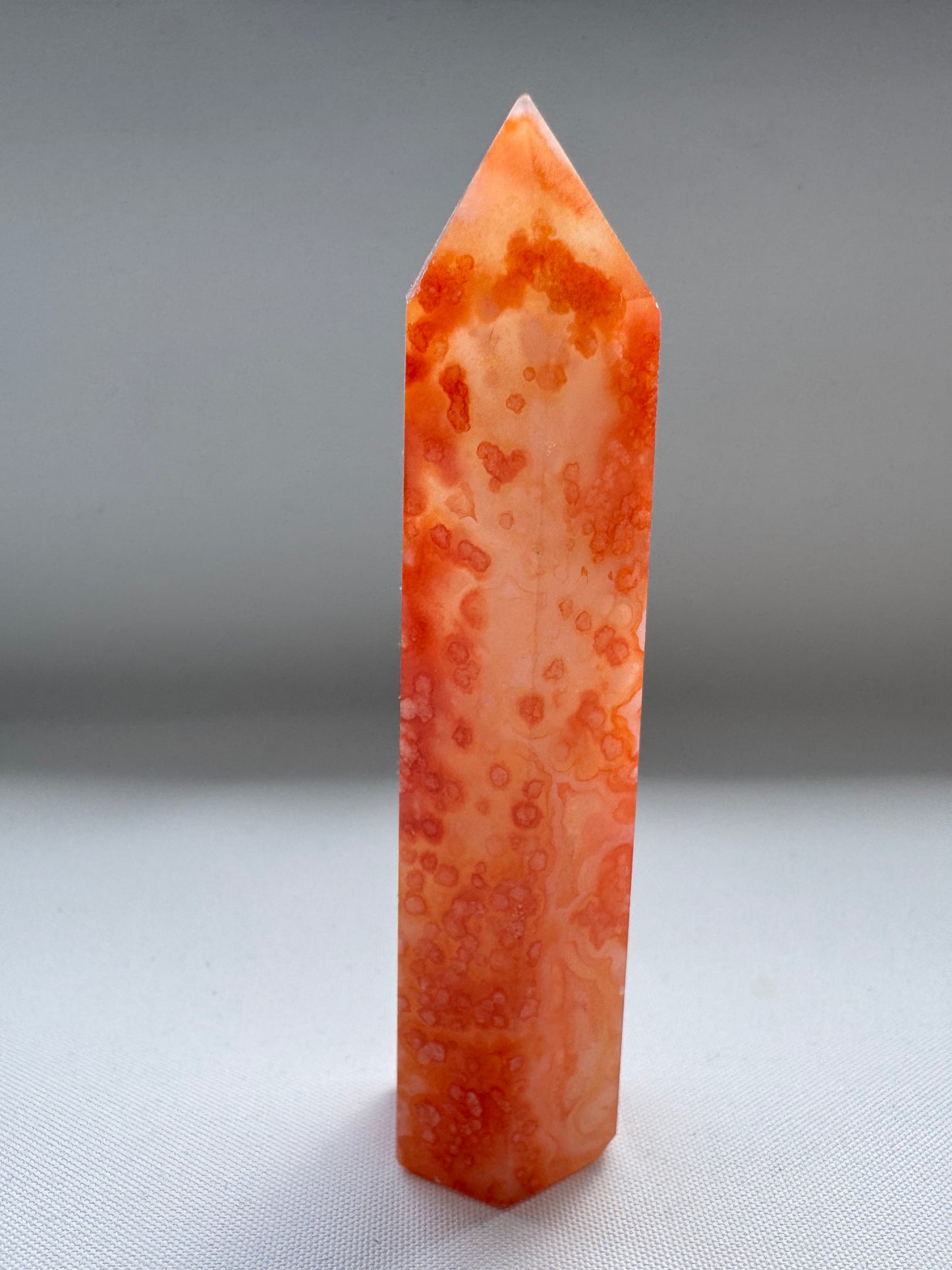 Flower Agate with Carnelian Point #11