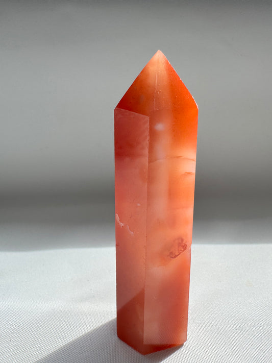 Flower Agate with Carnelian Crystal Point | Bespoke Crystals #1