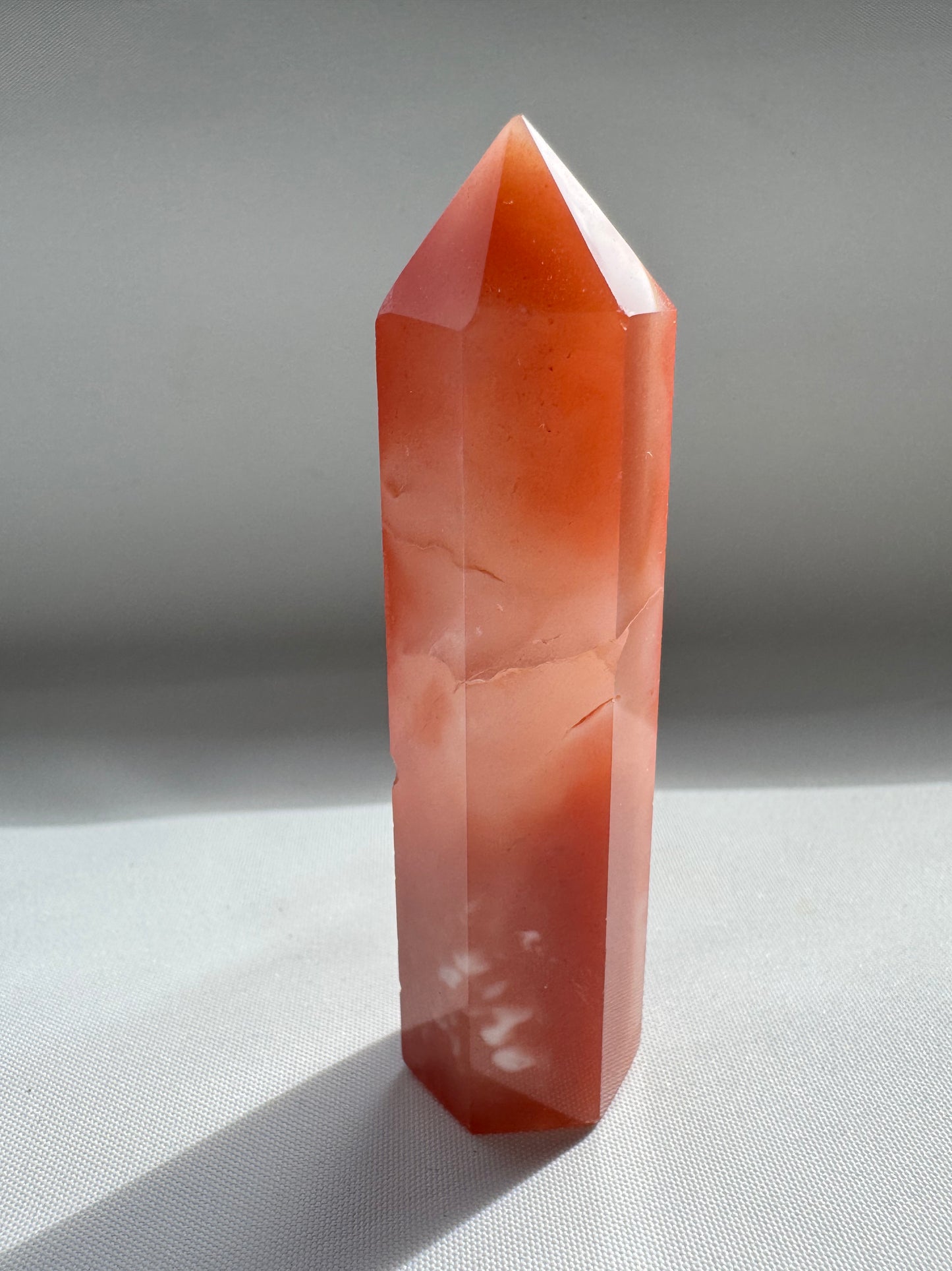 Flower Agate with Carnelian Crystal Point | Bespoke Crystals #1