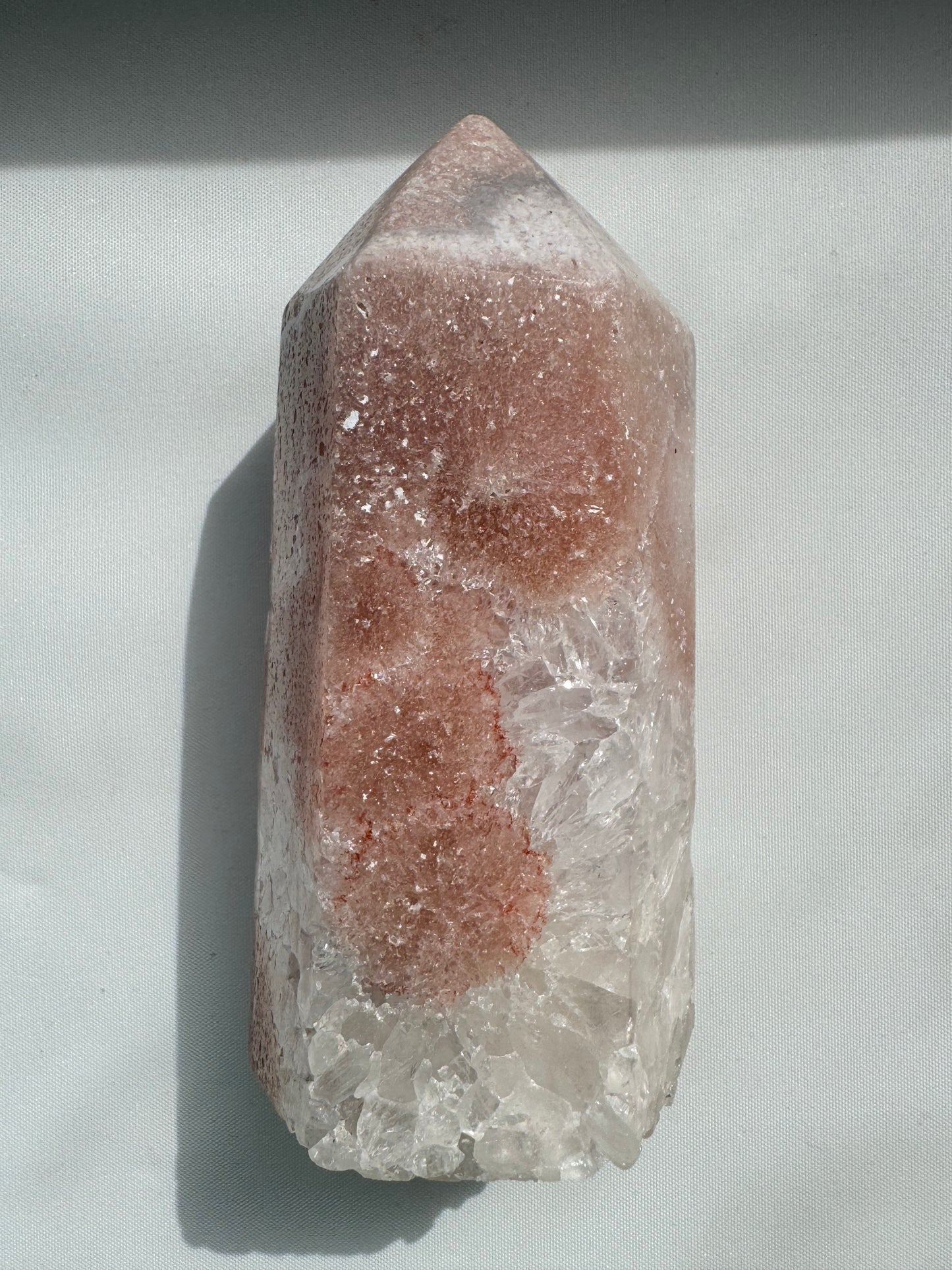 Pink Amethyst Crystal Tower with Flower