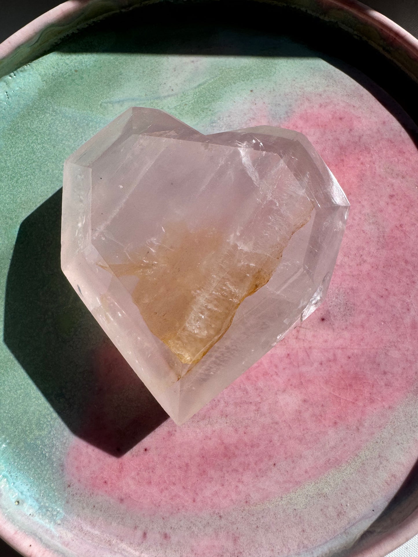Faceted Rose Quartz Crystal Heart | Bespoke Crystals