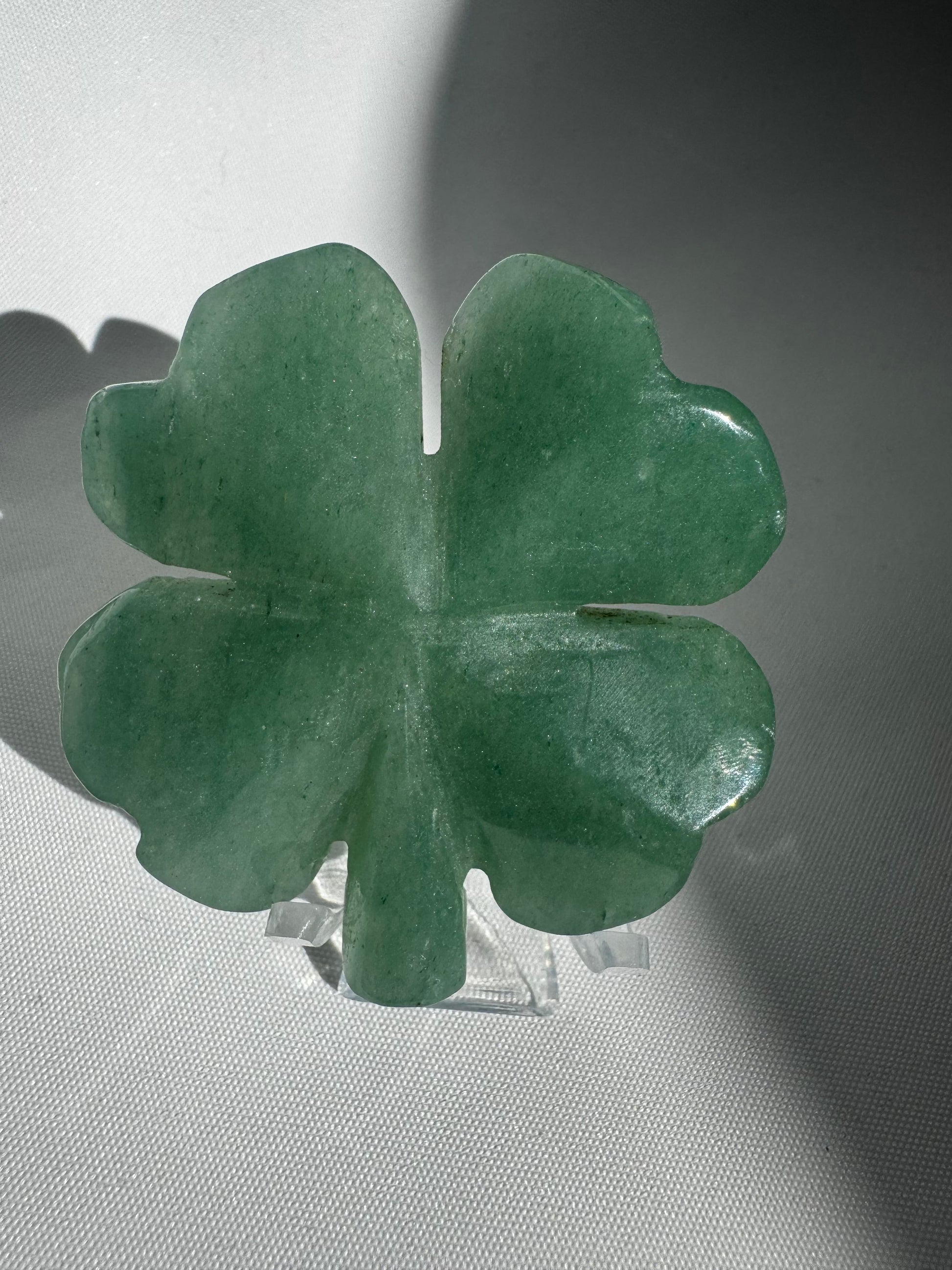 Green Aventurine Crystal Four leaf Clover | Bespoke Crystals 