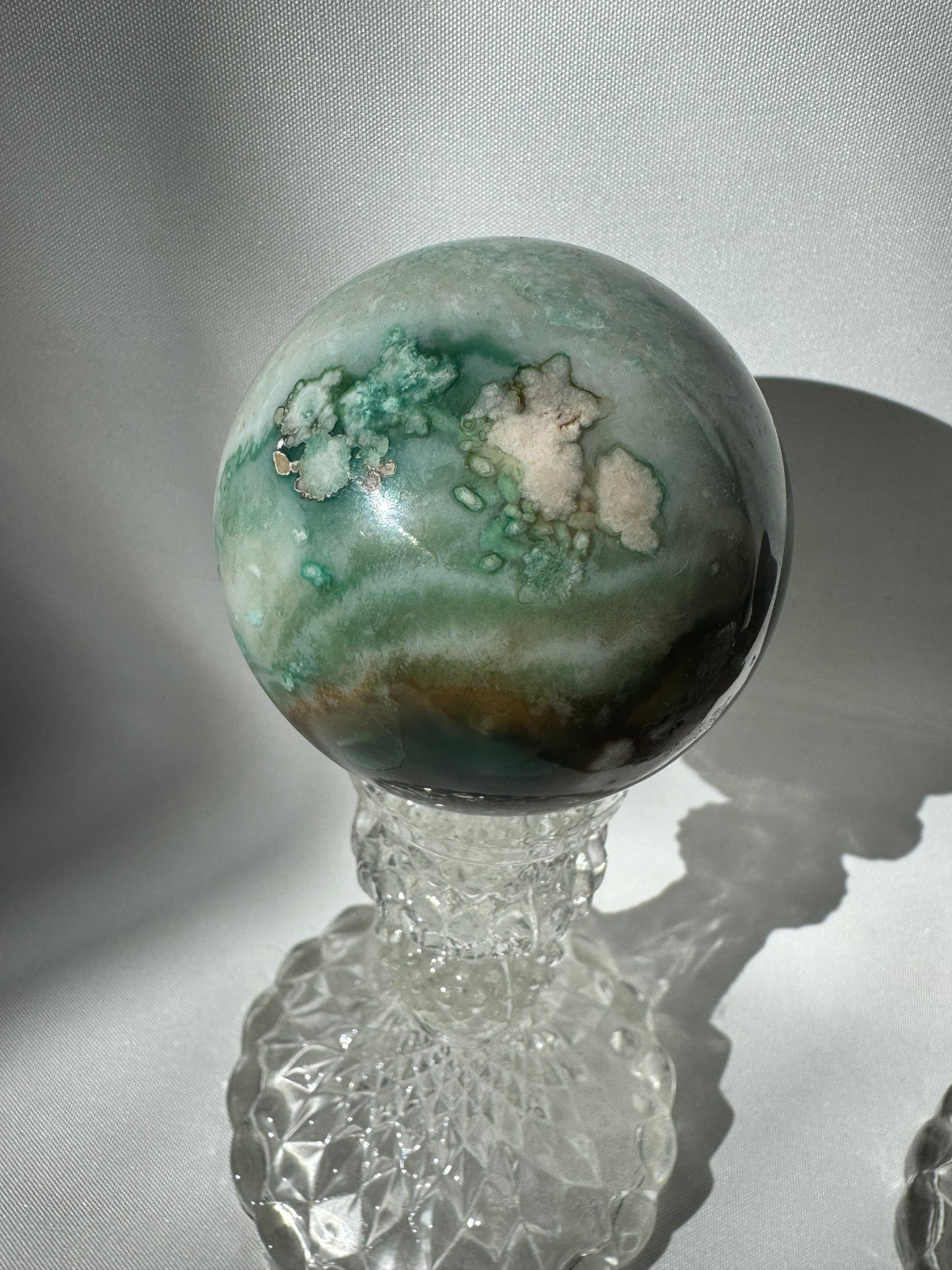 Green Flower Agate Sphere #3 | Bespoke Crystals