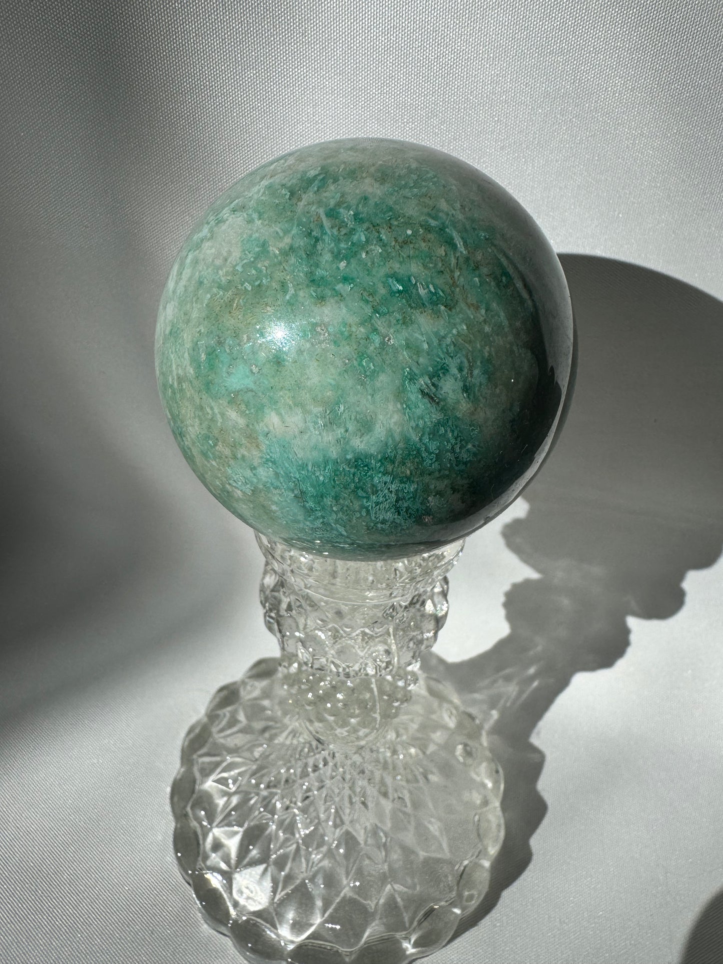 Green Flower Agate Sphere #3 | Bespoke Crystals